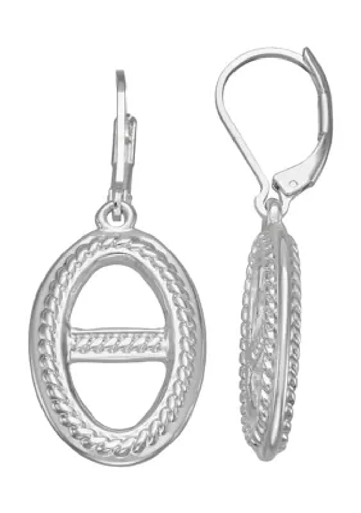 Silver Tone Lever Back Drop Earrings