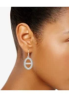 Silver Tone Lever Back Drop Earrings