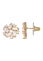 Gold Tone Crystal Cubic Zirconia Stud Earrings