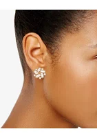 Gold Tone Crystal Cubic Zirconia Stud Earrings