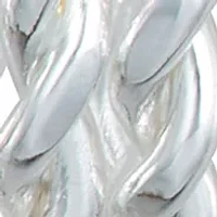 Silver Tone 21 Millimeter Silver Twisted Wire C Hoop Earrings