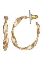 Gold Tone 32 Millimeter C Hoop Earrings