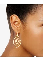 Gold Tone Falling Leaves Orbital Earrings