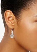 Silver Tone Long Drop Earrings