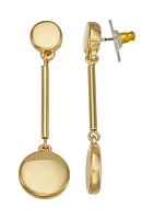 Gold Tone Droplets Double Drop Earrings