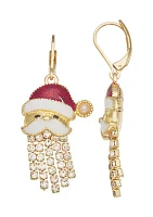 Gold Tone Santa Drop Earrings