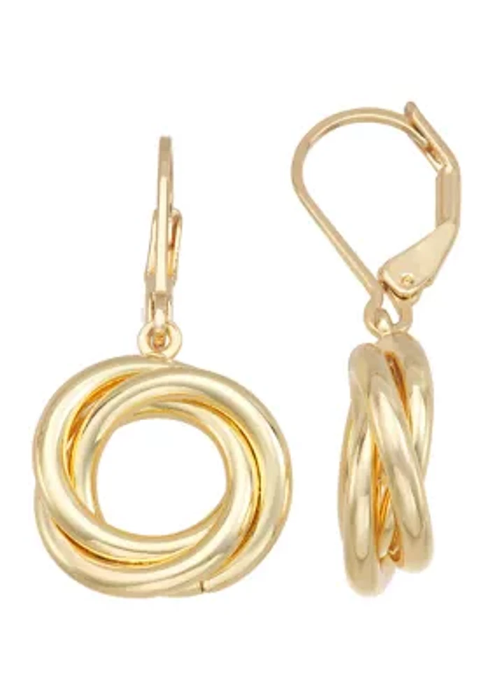 Gold Tone Single Drop Earrings