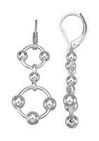 Silver Tone Yours Truly Double Drop Earrings