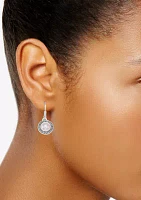 Silver Tone Pearl Drop Earrings