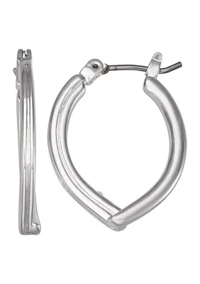 Silver Tone 22 Millimeter Smooth Hoop Earrings