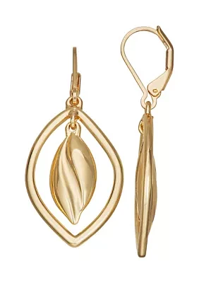 Gold Tone Butterfly Orbital Earrings