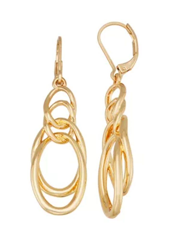 Gold Tone Double Drop Earrings