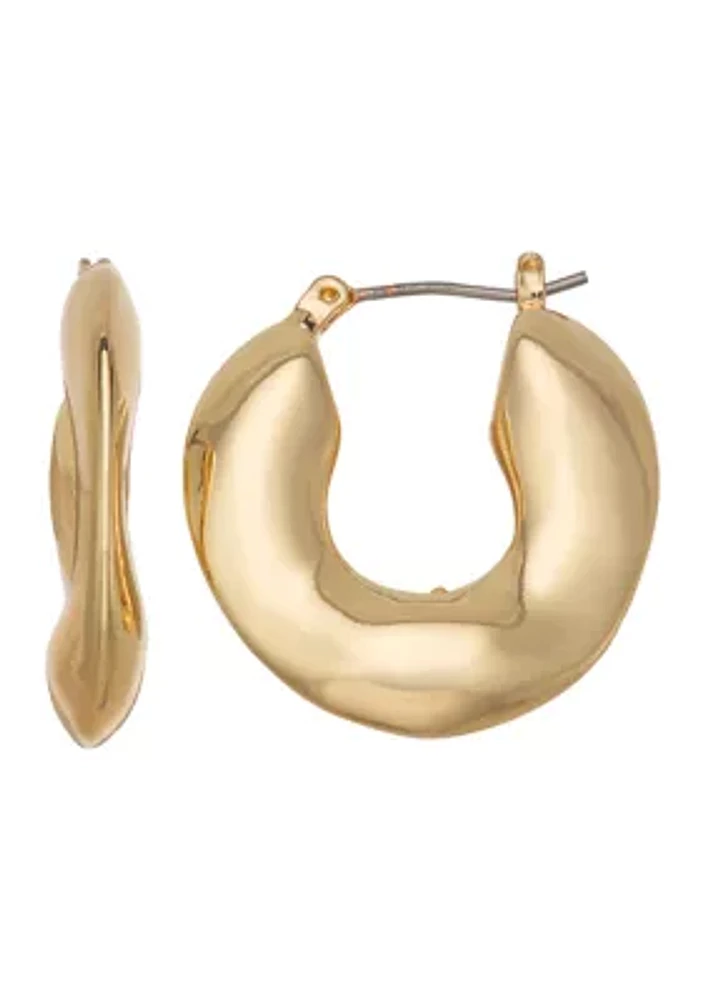 27.5 Millimeter Puffy Hoop Earrings