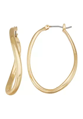 28 Millimeter Gold Tone Hoop Earrings