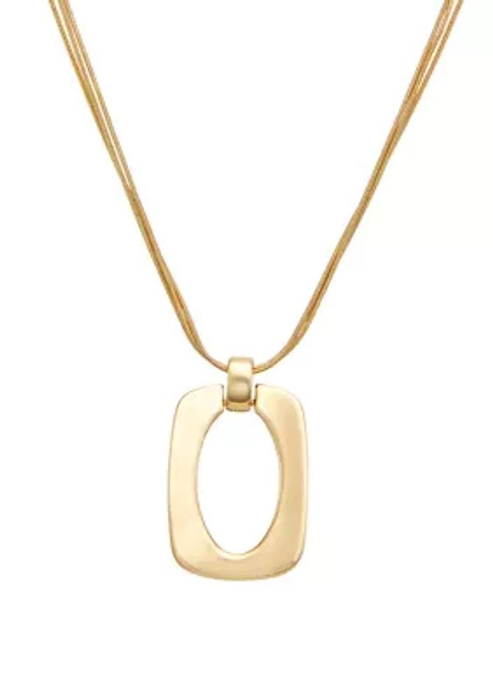 Gold Tone 16'' Pendant Necklace