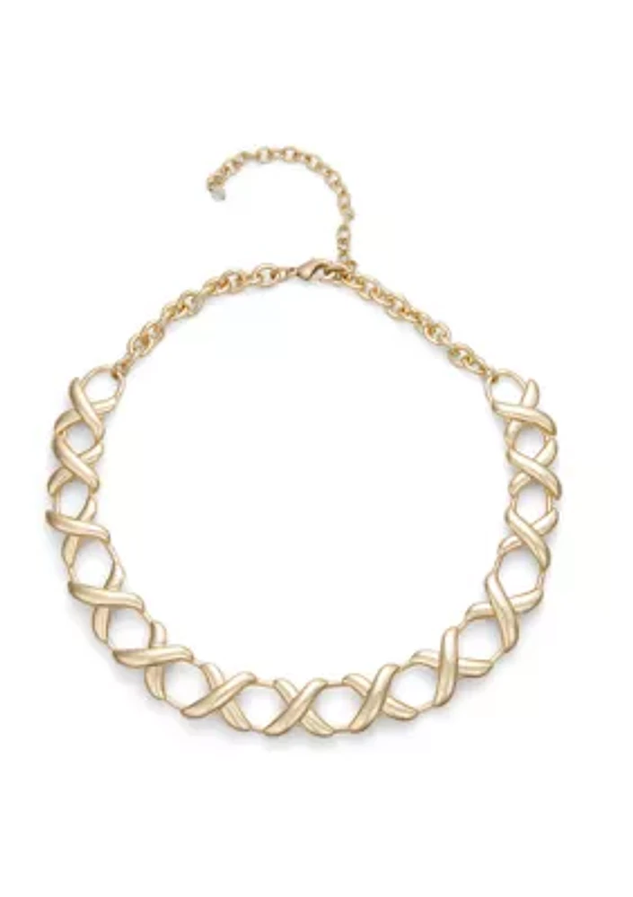 Gold Tone 16" Collar Necklace