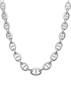 Silver Tone 16'' Chain Collar Necklace