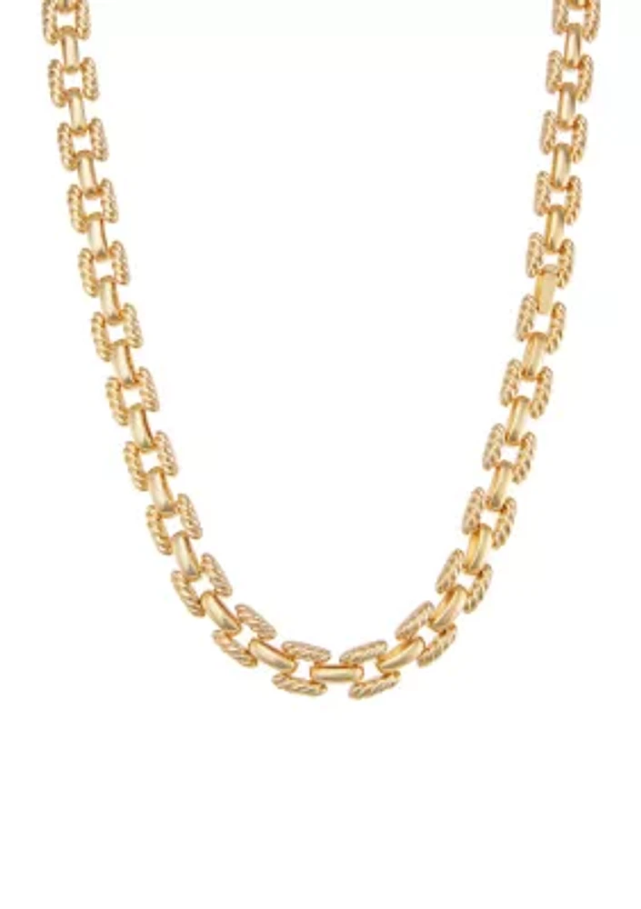 Gold Tone Ropes Collar Necklace