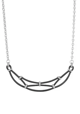 Silver Tone Jet Frontal Necklace