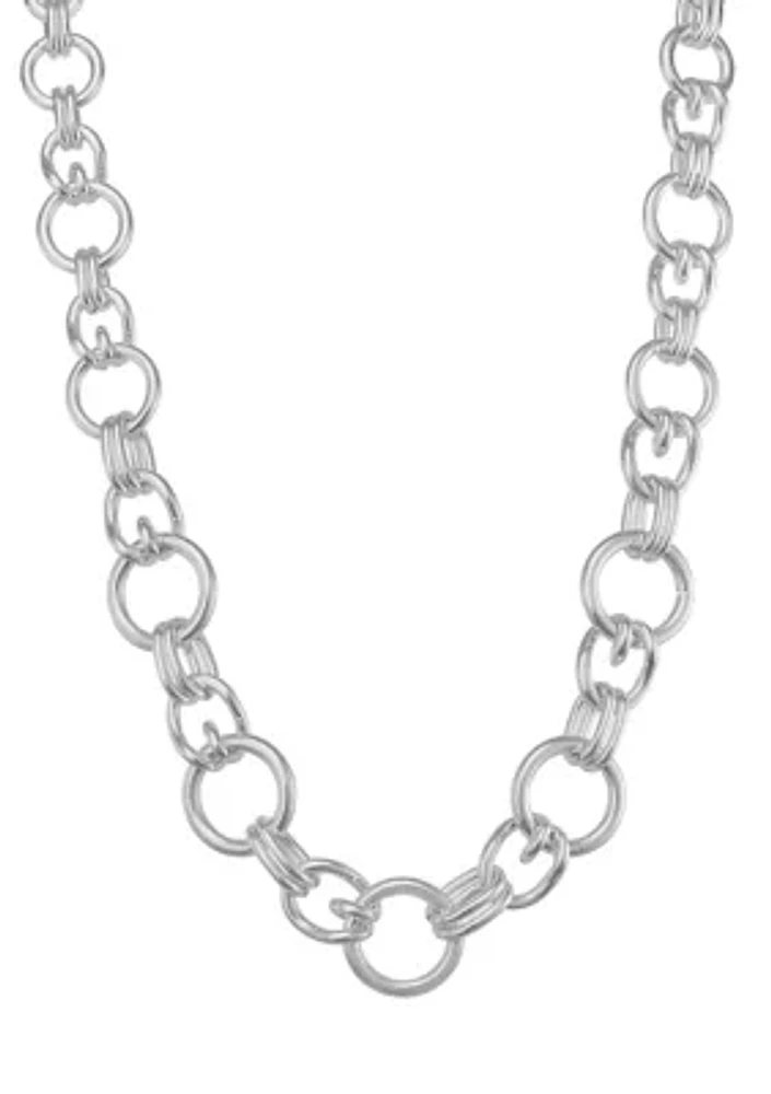 Silver Tone Knot Collar Necklace