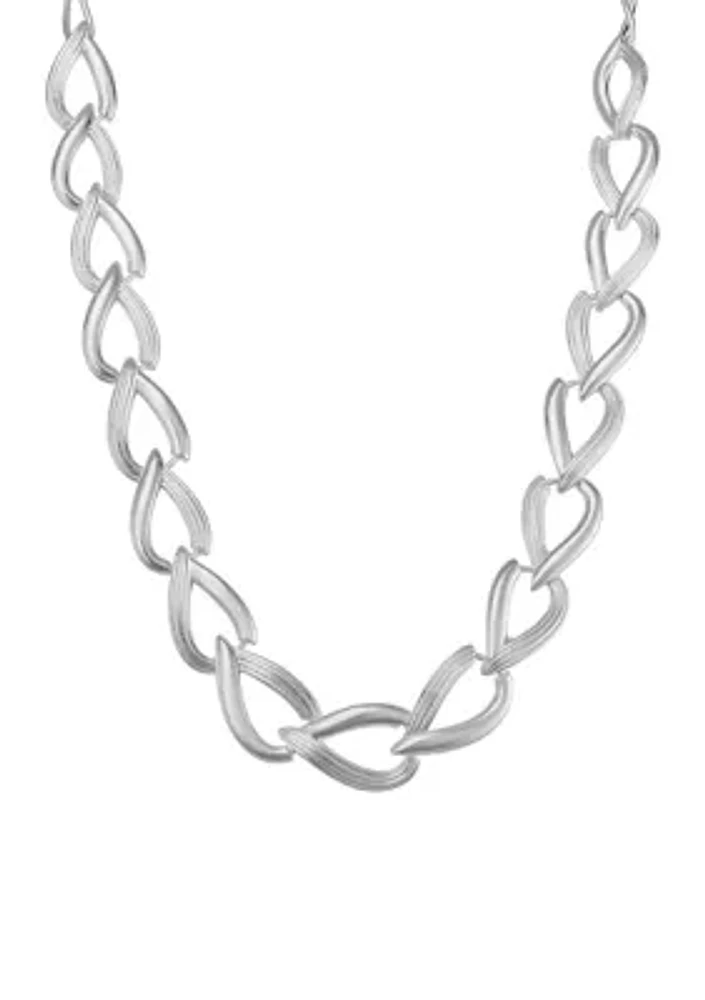 Silver Tone Smooth Collar Necklace