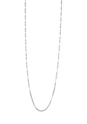 Silver Tone Twisted Strandage Necklace