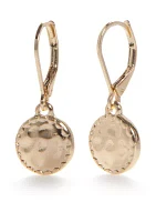 Hammered Disc Drop Earrings