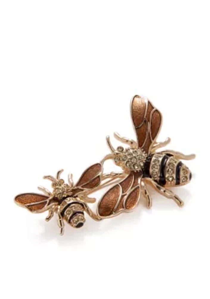 Boxed Gold-tone Bees Pin