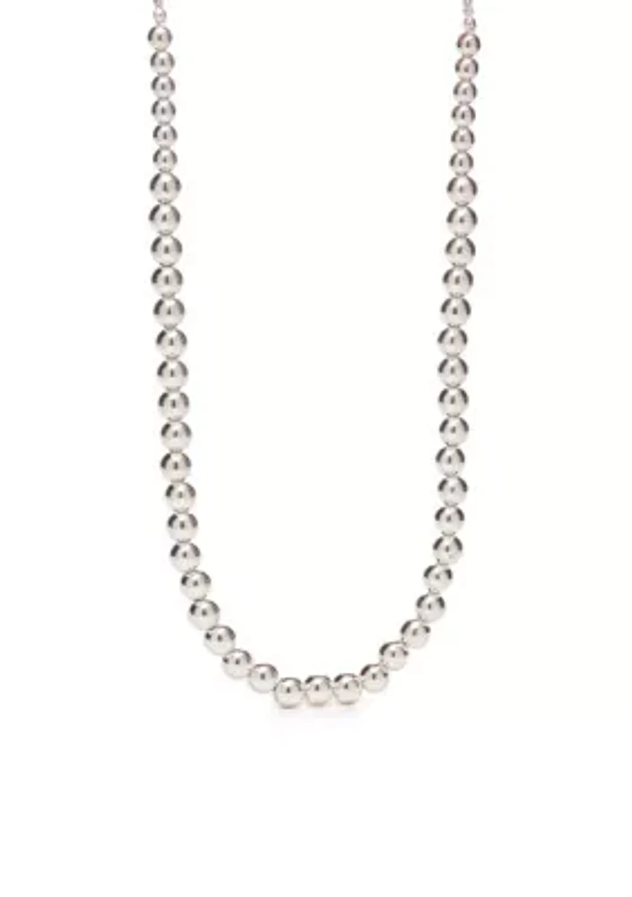 Silver-Tone Beaded Collar Necklace