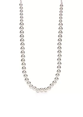 Silver-Tone Beaded Collar Necklace