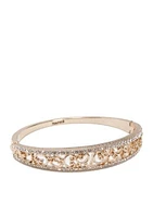 Gold Tone Filigree Hinge Bangle Boxed Bracelet