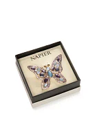 Silver-Tone Butterfly Boxed Pin