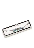 Silver Tone Sea Life Charm Boxed Bracelet