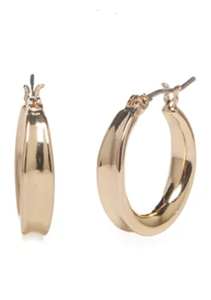 Gold Tone Oscar Hoop Earrings