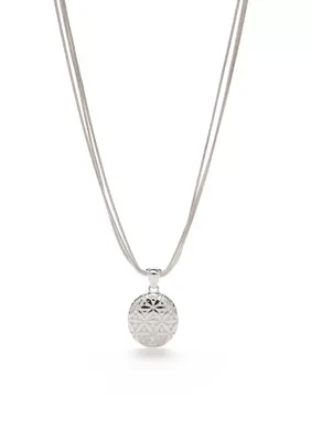 Silver-Tone Point Of View Pendant Necklace