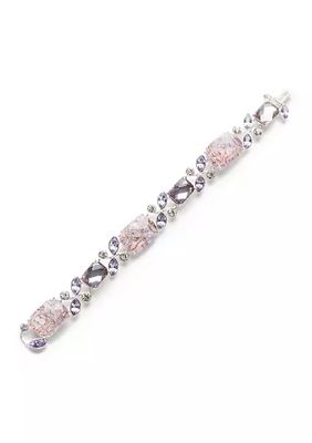 Silver-Tone Square Crystal Line Boxed Bracelet