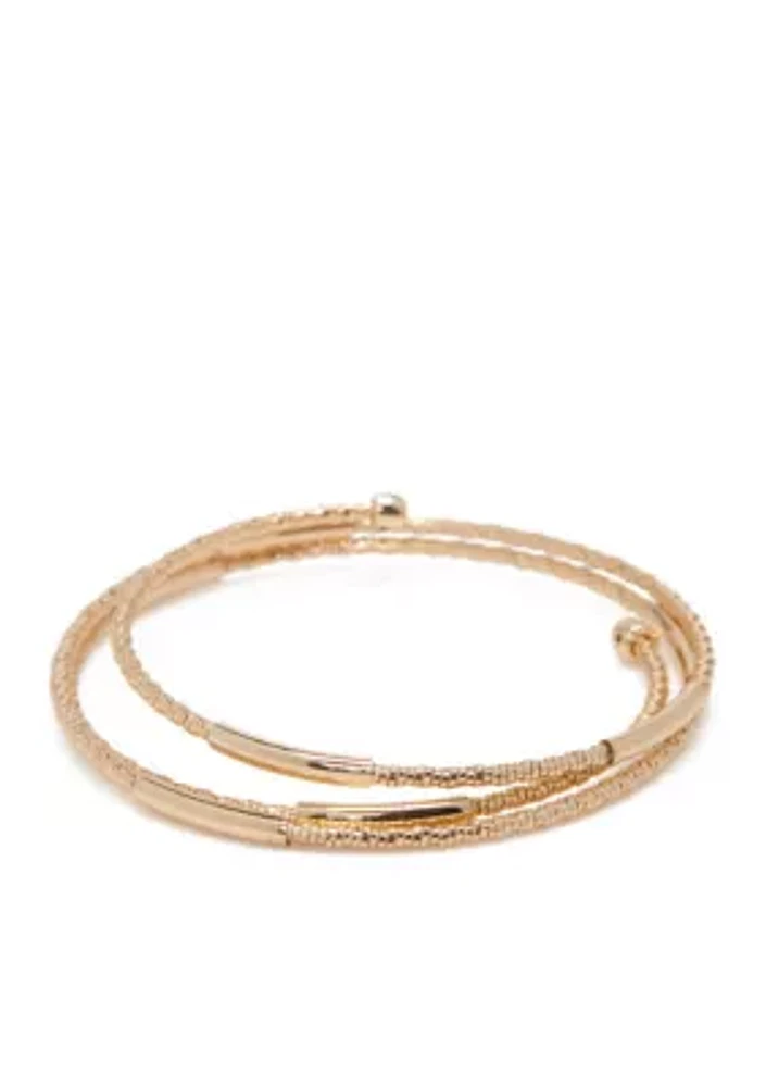 Gold-Tone Twisted Coil Bracelet