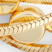 Gold Tone Multi Row Flex Bracelet