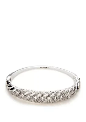 Silver-Tone Layered Box Cuff Bracelet 