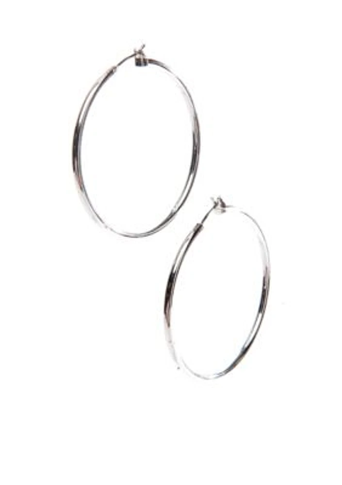 Silver-Tone Hoop Earrings