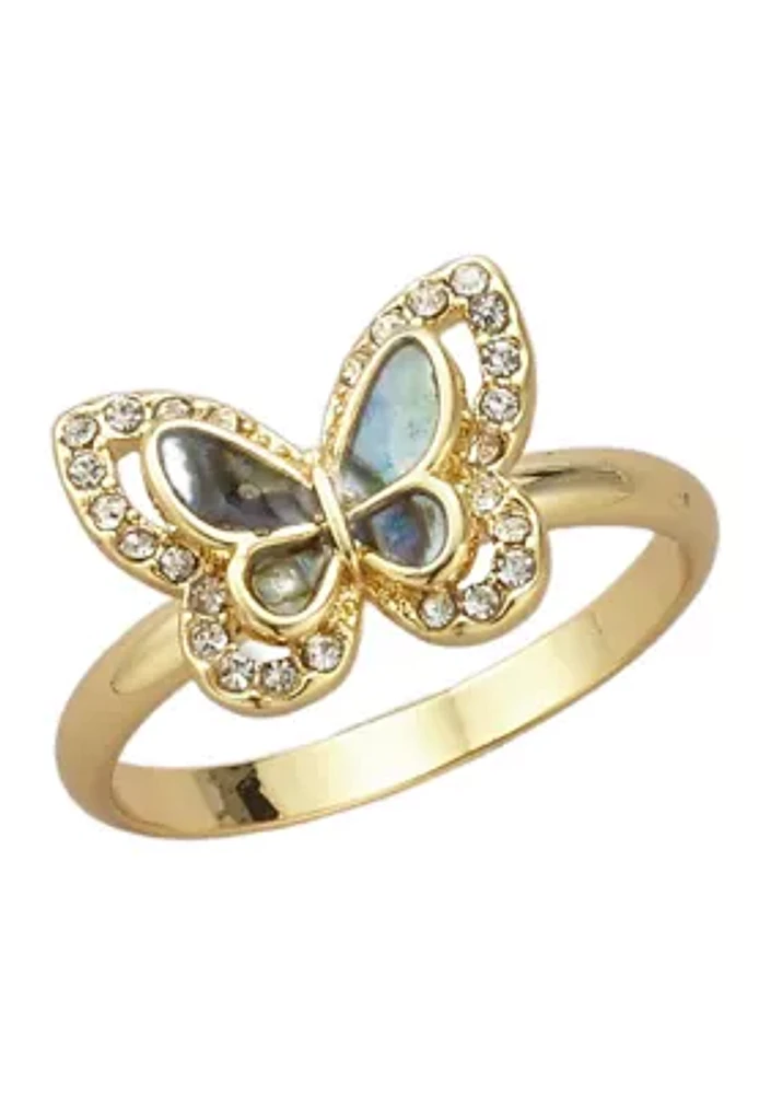 Genuine Crystal Butterfly Ring