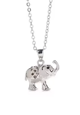 Belk SIlver Tone Pavé Elephant Pendant Necklace