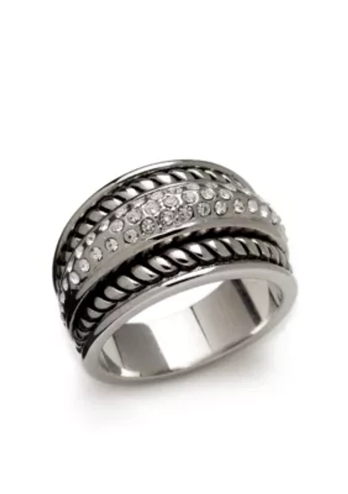 Silver Tone Antique Twist Ring