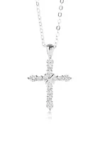 Belk Cubic Zirconia Cross Pendant Necklace