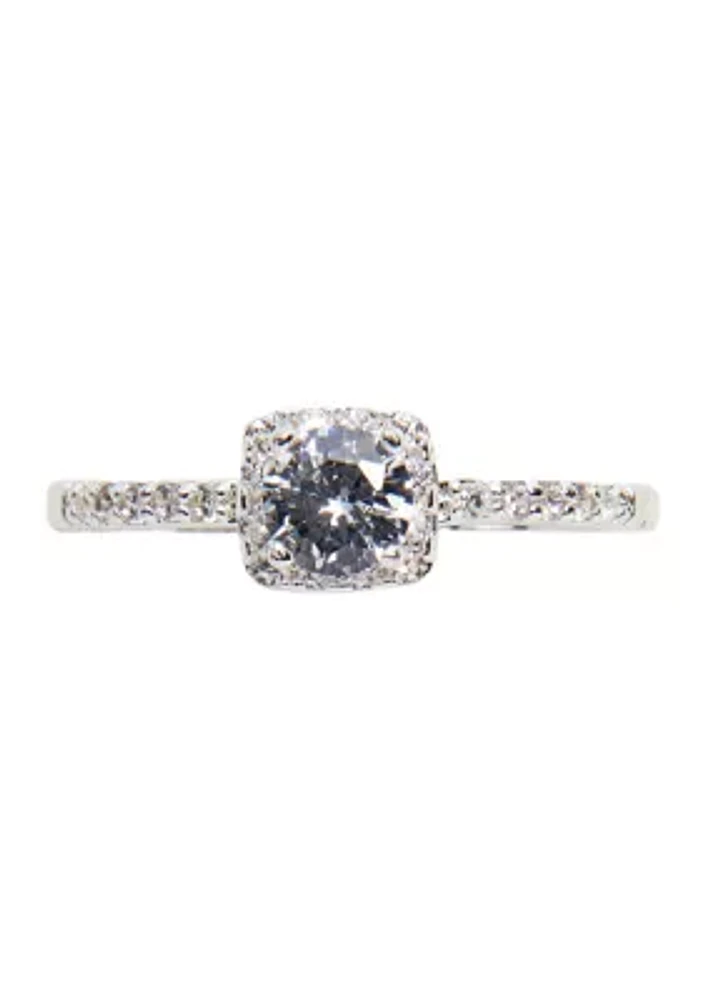 Lab Created Cubic Zirconia Pavé Round Polished Finish Ring