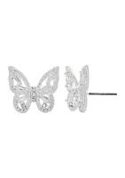 Belk Boxed Cubic Zirconia Pavé Butterfly Earrings