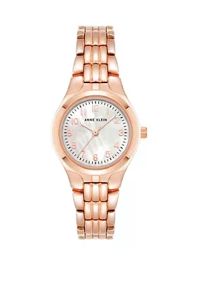 Rose Gold Tone Metal Link Bracelet Watch - 26 Millimeter