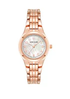 Rose Gold Tone Metal Link Bracelet Watch - 26 Millimeter