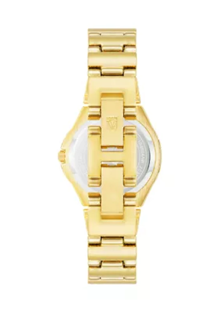 Women's Gold Tone Metal Link Bracelet Watch