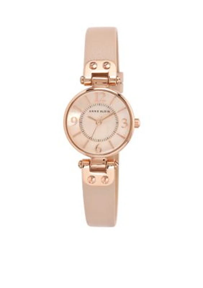 Women's Round Rose Gold-Tone Watch